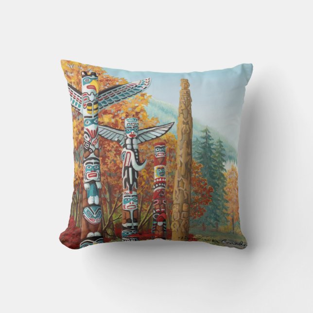 Vancouver Souvenir Pillow Vancouver Landmarks Gift Kussen (Voorkant)