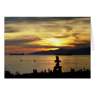 Vancouver Sunset Kaarten Inukshuk Persoonlijke Kaa
