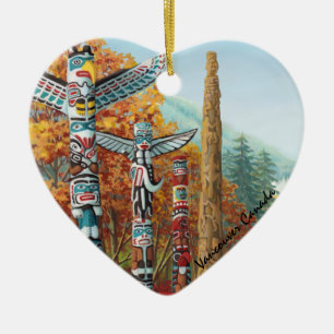 Vancouver Totem Pole Ornament Native Art Souvenirs