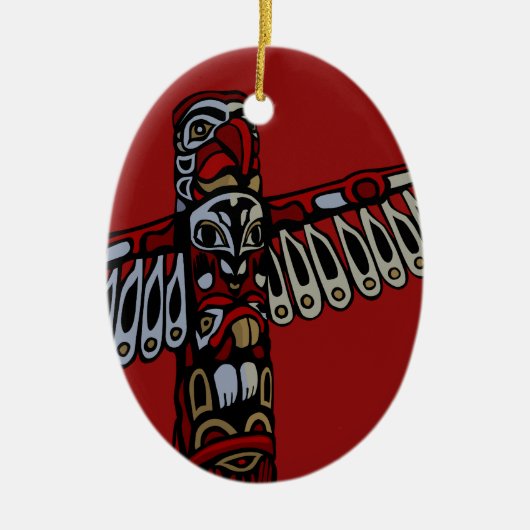 Vancouver Totem Pole Souvenir Native Art Ornament (Voorkant)