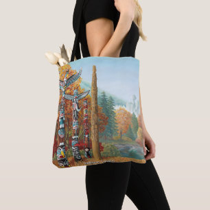 Vancouver Totem Polen Canvas tas Landmark Art Bags