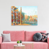 Vancouver Totem Poles Art Print Canvas (Insitu (Woonkamer))