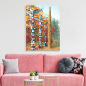 Vancouver Totem Poles Art Print Canvas (Insitu (Woonkamer))