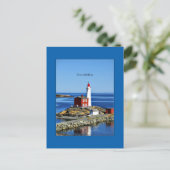 Vancouver-vuurtoren, voorzien van een etiket briefkaart (Staand voorkant)