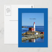 Vancouver-vuurtoren, voorzien van een etiket briefkaart (Voorkant / Achterkant)