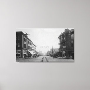 Vancouver, WA - Main Street Uitzicht van het centr Canvas Afdruk
