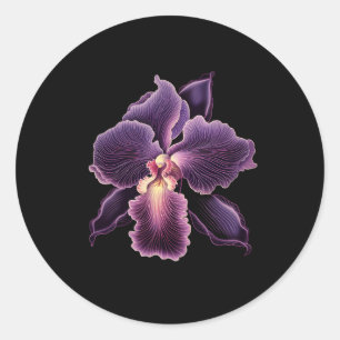 Vanda Paarse Orchidee Plant Bloemist Tuinman Ronde Sticker