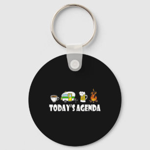 Vandaag Agenda Camping Koffie Pop-Up Camper Bier C Sleutelhanger