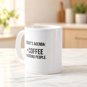 Vandaag Agenda Koffie en Mensen Vermijden Mok