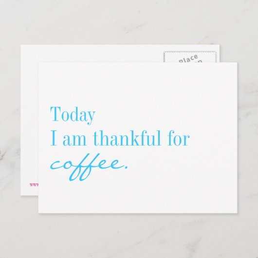 Vandaag ben ik dankbaar voor koffie - briefkaart (Voorkant / Achterkant)