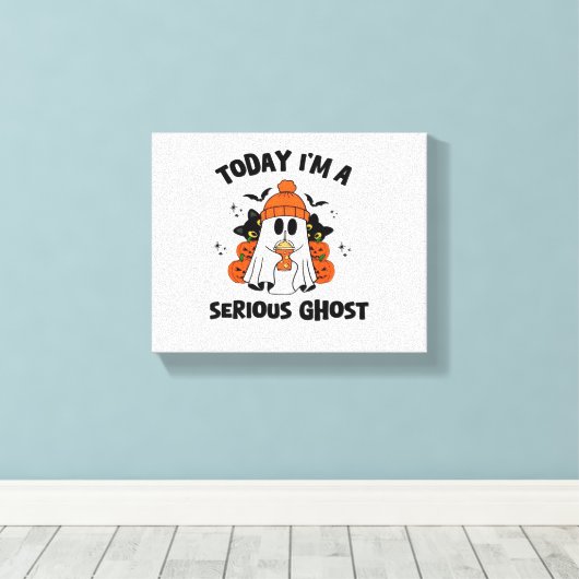 VANDAAG BEN IK EEN SERIEUZE SPOOKKOFFIEPOMPOEN HAL CANVAS AFDRUK (Insitu (Houten vloer))