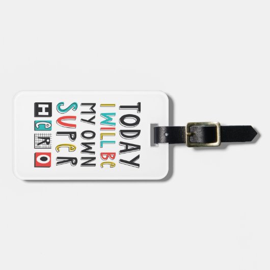 Vandaag ben ik mijn eigen super Hero Bagagelabel (Voorkant horizontaal)