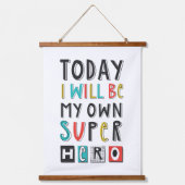 Vandaag ben ik mijn eigen super Hero Hangend Wandkleed (Voorkant)