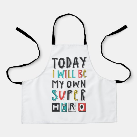 Vandaag ben ik mijn eigen super Hero Schort (Voorkant)