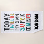 Vandaag ben ik mijn eigen super Hero Strandlaken (Voorkant)