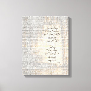 Vandaag Ben Ik Wijs Inspirerend Citaat van Rumi Canvas Afdruk