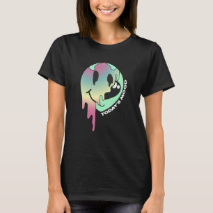Vandaag Blij Retro Smeltend Gezicht Motiverend T-shirt
