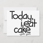 Vandaag eet ik cake (Birthday) Kaart (Voorkant)