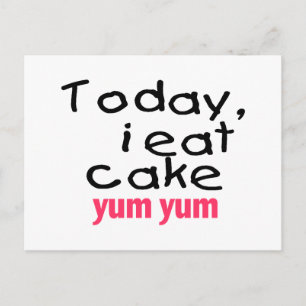 Vandaag eet ik Yum Yum (roze) Briefkaart