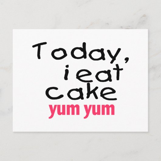 Vandaag eet ik Yum Yum (roze) Briefkaart (Voorkant)