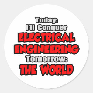 Vandaag elektrotechniek... morgen ronde sticker
