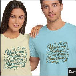 Vandaag En Morgen Brush Script Citaat T-shirt