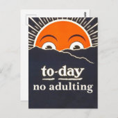 Vandaag, geen volwassen  Briefkaart (Voorkant / Achterkant)