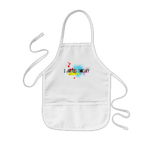 Vandaag heb ik een grappige woordspeling geschreve kinder schort