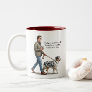 Vandaag is de goede stemming koffie & een Blue Mer Tweekleurige Koffiemok