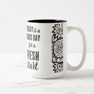 Vandaag is een goede dag frisse start Motivatie of Tweekleurige Koffiemok