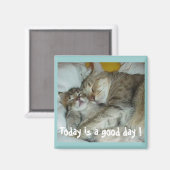 Vandaag is een goede dag! Katten magneet (Voorkant / Achterkant)
