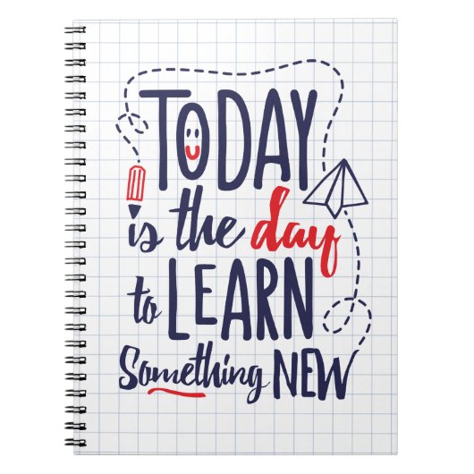 Vandaag is het de dag om iets nieuws te leren notitieboek (Voorkant)