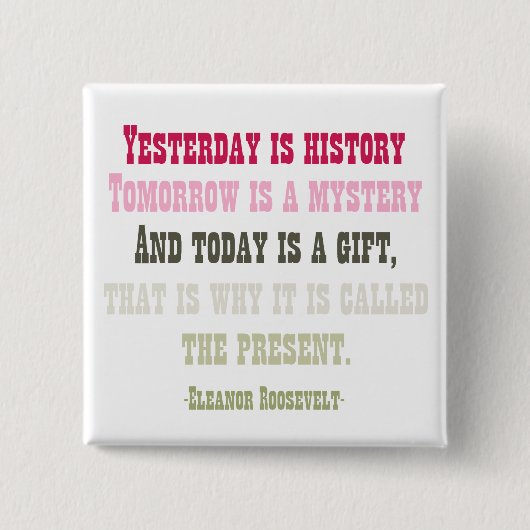 Vandaag is het een cadeau vierkante button 5,1 cm (Voorkant)
