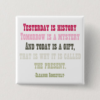 Vandaag is het een cadeau vierkante button 5,1 cm