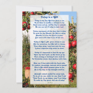 "Vandaag is het een Motivatie Christelijk gedicht Bedankkaart