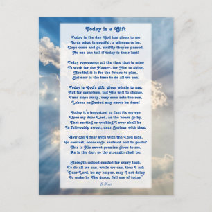 "Vandaag is het een Motivatie Christelijk gedicht  Briefkaart