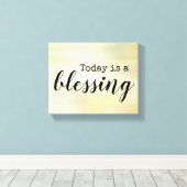 vandaag is het een zegen schilderkunst met typogra canvas afdruk (Insitu (Houten vloer))