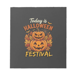 Vandaag is het Halloween-feest Gestapelde Pompoene Notitieblok