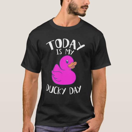 Vandaag is het mijn luie heerlijke dag roze rubber t-shirt (Voorkant)