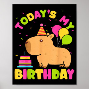 Vandaag is het mijn verjaardag Meisjes Capybara-li Poster