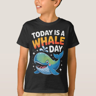 Vandaag Is Het Walvisdag Schattige Cartoon Oceaan T-shirt
