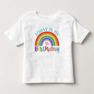 Vandaag is mijn geboortedag regenboog je leeftijds kinder shirts