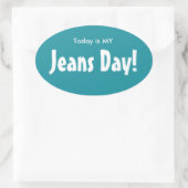 Vandaag is MIJN Jeans Dag Stickers - Turquoise Ova (Tas)