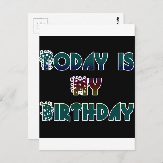 Vandaag is mijn verjaardag Art Print Briefkaart (Voorkant / Achterkant)