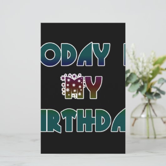 Vandaag is mijn verjaardag Art Print Briefpapier (Staand voorkant)