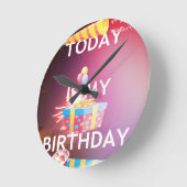 Vandaag is mijn verjaardag Art Print Ronde Klok (Hoek)