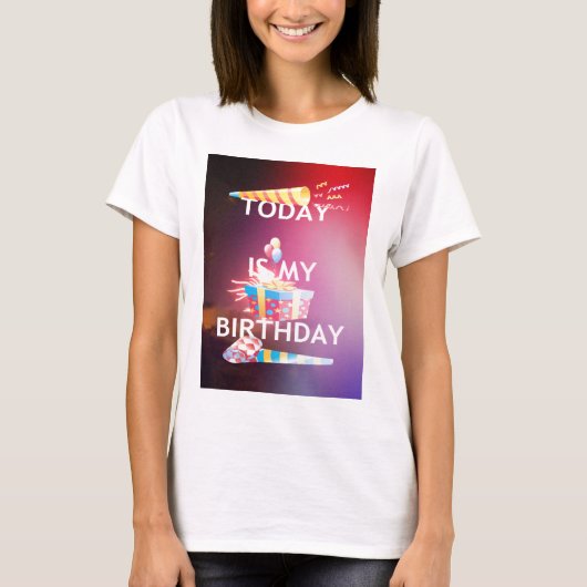 Vandaag is mijn verjaardag Art Print T-shirt (Voorkant)