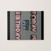 Vandaag is mijn verjaardag Baby Pink Art Print Legpuzzel (Horizontaal)