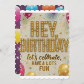 Vandaag is mijn verjaardag, laten we het vieren en kaart (Voorkant / Achterkant)