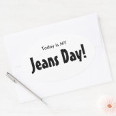 Vandaag is MY Jeans Day Stickers - Wit Ovaal (Envelop)